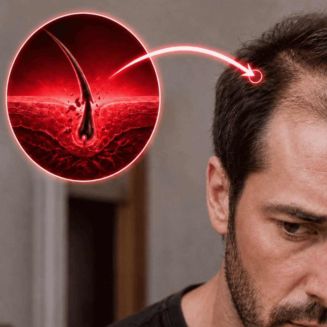 Imagem explicando os motivos reais da queda de cabelo