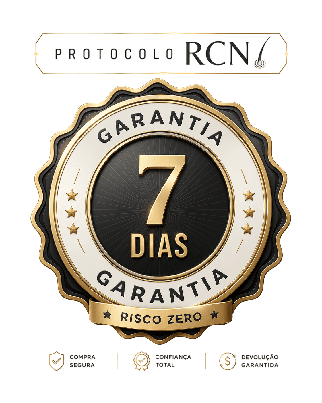 Selo de garantia de 7 dias do Protocolo RCN